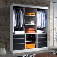 Armoire moderne 3 portes Monaco 71 pouces avec miroir