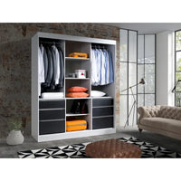 Armoire moderne 3 portes Monaco 71 pouces avec miroir