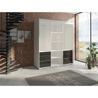 Armoire moderne 3 portes Monaco 71 pouces avec miroir