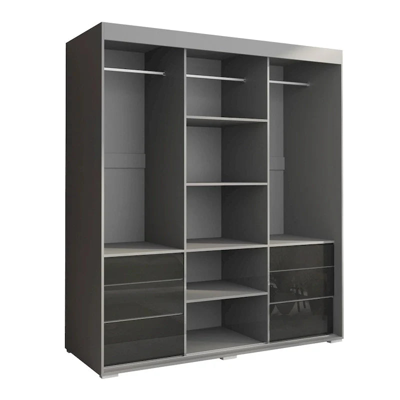 Armoire moderne 3 portes Monaco 71 pouces avec miroir