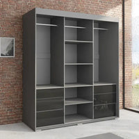 Armoire moderne 3 portes Monaco 71 pouces avec miroir