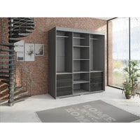 Armoire moderne 3 portes Monaco 71 pouces avec miroir