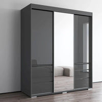 Armoire moderne 3 portes Monaco 71 pouces avec miroir
