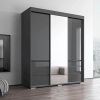 Armoire moderne 3 portes Monaco 71 pouces avec miroir