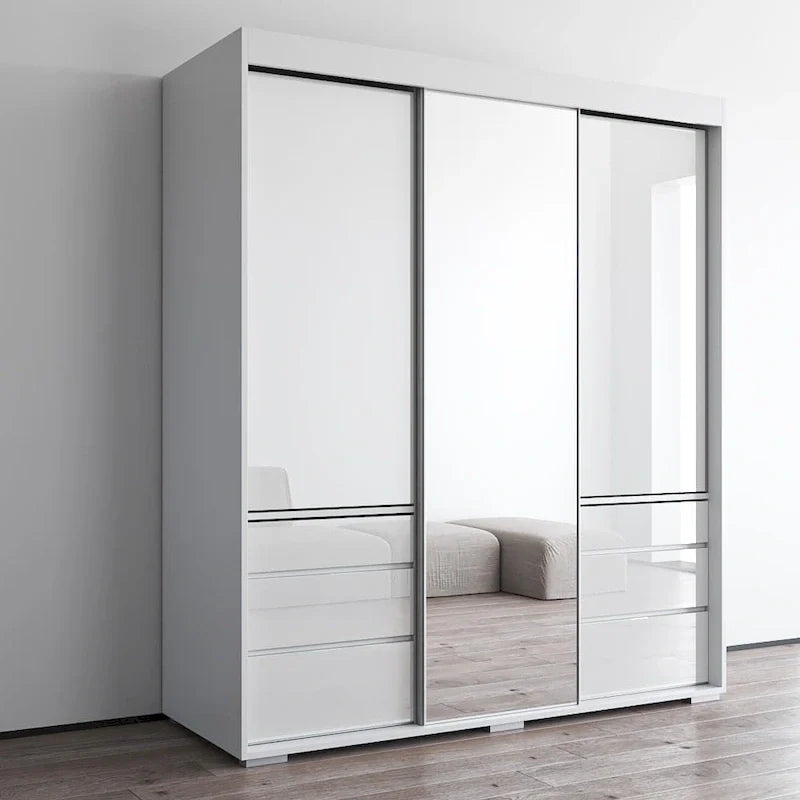 Armoire moderne 3 portes Monaco 71 pouces avec miroir
