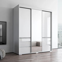 Armoire moderne 3 portes Monaco 71 pouces avec miroir