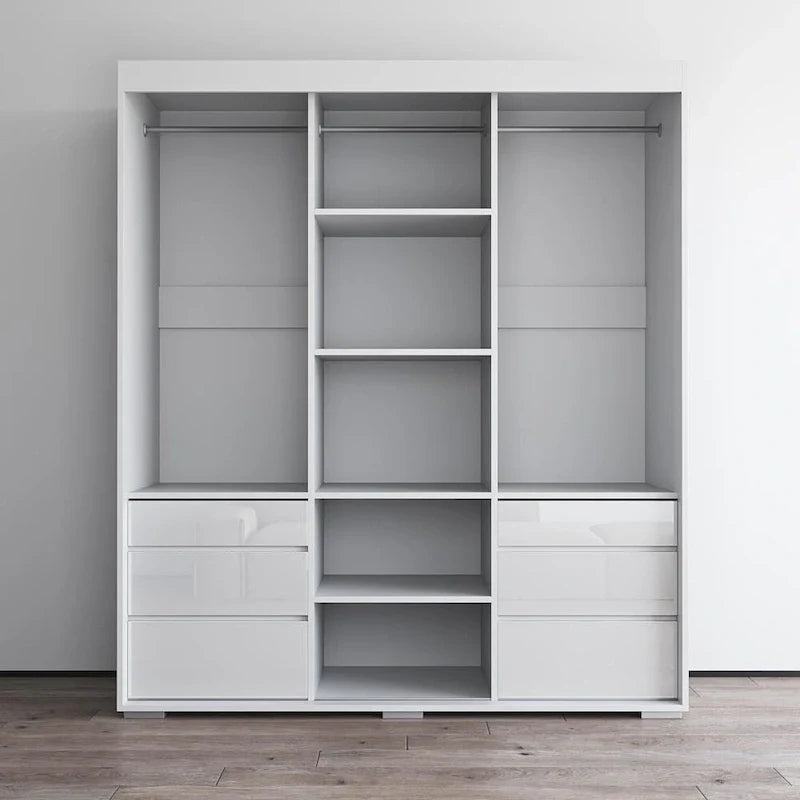 Armoire moderne 3 portes Monaco 71 pouces avec miroir