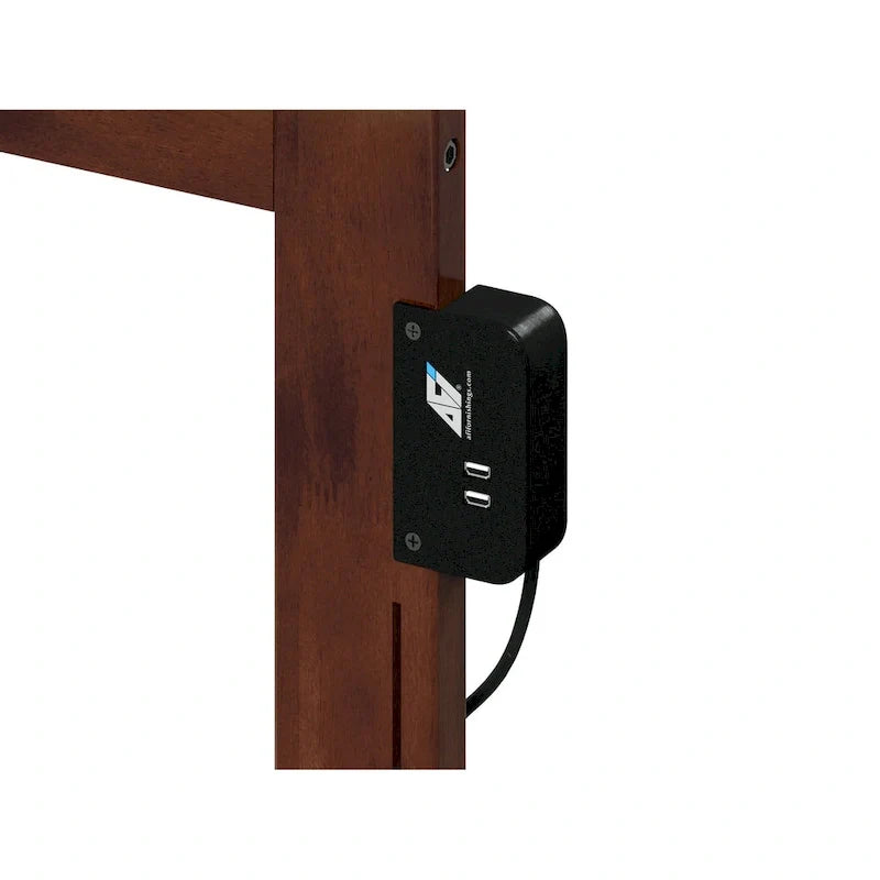 Lit plateforme Queen Mission en bois massif de Noyer