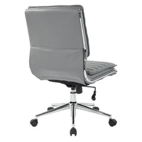 Chaise de manager professionnelle à dossier moyen sans accoudoirs en similicuir avec base chromée