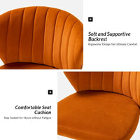 Chaise de travail de bureau ergonomique moderne à dossier enveloppant en velours Ilia à pivotement 360 degrés avec dossier capitonné à canaux par HULALA HOME