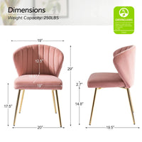 Chaise de travail de bureau ergonomique moderne à dossier enveloppant en velours Ilia à pivotement 360 degrés avec dossier capitonné à canaux par HULALA HOME