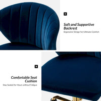 Chaise de travail de bureau ergonomique moderne à dossier enveloppant en velours Ilia à pivotement 360 degrés avec dossier capitonné à canaux par HULALA HOME