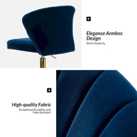 Chaise de travail de bureau ergonomique moderne à dossier enveloppant en velours Ilia à pivotement 360 degrés avec dossier capitonné à canaux par HULALA HOME