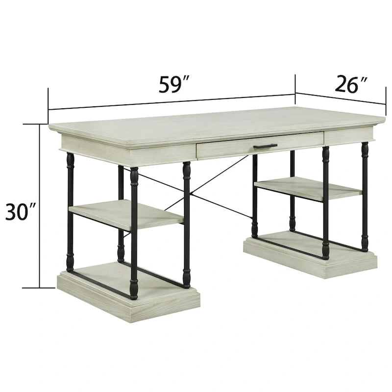Bureau d'ordinateur/écriture en bois 1 tiroir Corvus Ursula 59