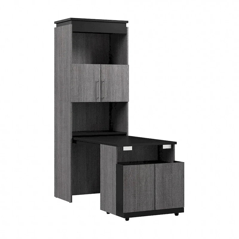 Meuble de rangement haut Orion 30W avec portes et bureau pliant par Bestar