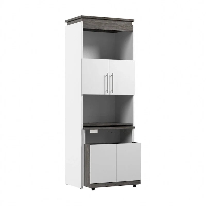 Meuble de rangement haut Orion 30W avec portes et bureau pliant par Bestar
