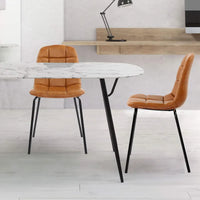 Chaises de salle à manger en similicuir, chaises d'appoint rembourrées avec pieds en métal, lot de 2