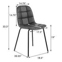 Chaises de salle à manger en similicuir, chaises d'appoint rembourrées avec pieds en métal, lot de 2