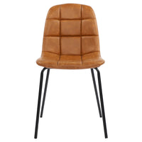 Chaises de salle à manger en similicuir, chaises d'appoint rembourrées avec pieds en métal, lot de 2