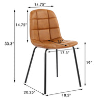 Chaises de salle à manger en similicuir, chaises d'appoint rembourrées avec pieds en métal, lot de 2