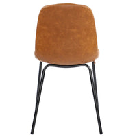 Chaises de salle à manger en similicuir, chaises d'appoint rembourrées avec pieds en métal, lot de 2