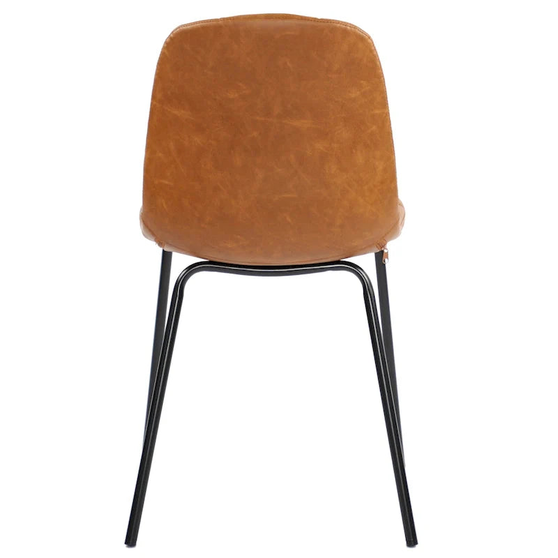 Chaises de salle à manger en similicuir, chaises d'appoint rembourrées avec pieds en métal, lot de 2