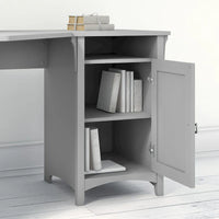 Bureau d'angle Salinas 55W avec classeur latéral et bibliothèque 5 étagères