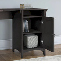 Bureau d'angle Salinas 55W avec classeur latéral et bibliothèque 5 étagères