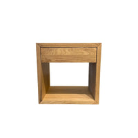 Lot de 2 - Tables de chevet flottantes en chêne massif faites à la main avec tiroir, Tables d'appoint