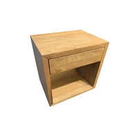Lot de 2 - Tables de chevet flottantes en chêne massif faites à la main avec tiroir, Tables d'appoint