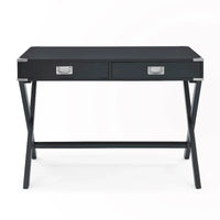Bureau d'ordinateur en bois massif avec tiroirs