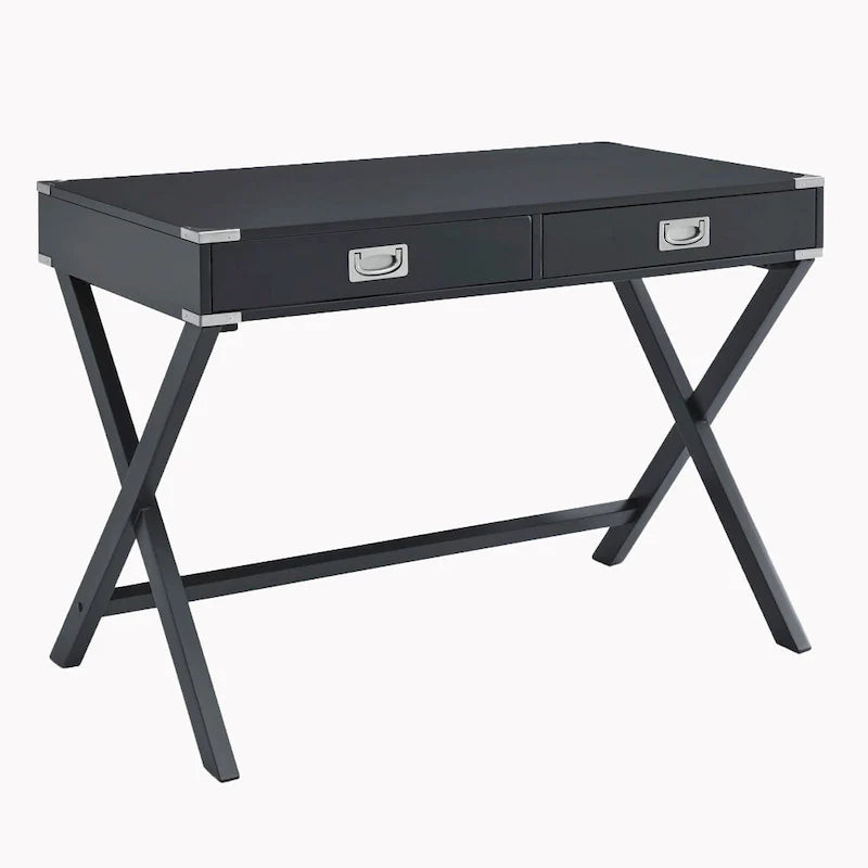 Bureau d'ordinateur en bois massif avec tiroirs