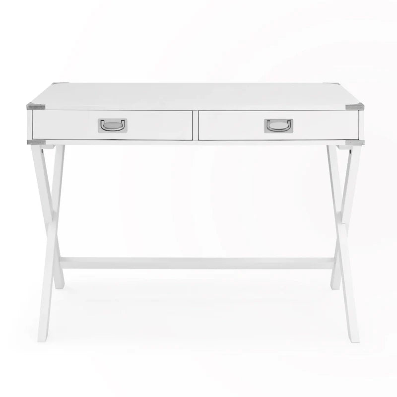 Bureau d'ordinateur en bois massif avec tiroirs