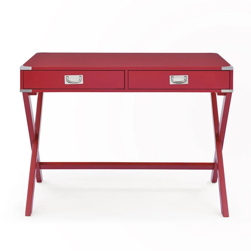 Bureau d'ordinateur en bois massif avec tiroirs