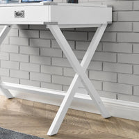 Bureau d'ordinateur en bois massif avec tiroirs