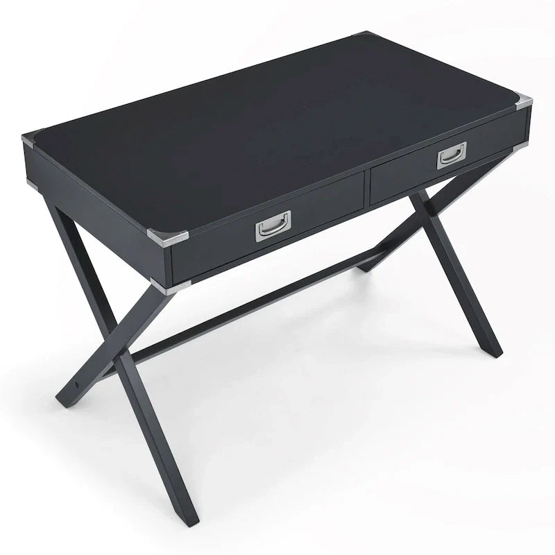 Bureau d'ordinateur en bois massif avec tiroirs