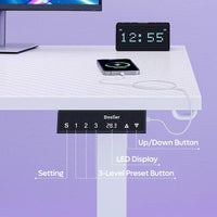 Bureau debout d'angle 63 en forme de L bureau de gaming LED avec support de moniteur ergonomique