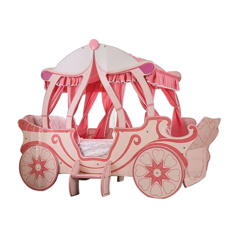 Lit carrosse en bois rose