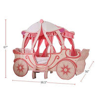 Lit carrosse en bois rose