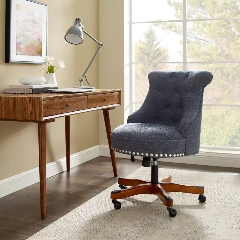Chaise de bureau pivotante capitonnée Pamela