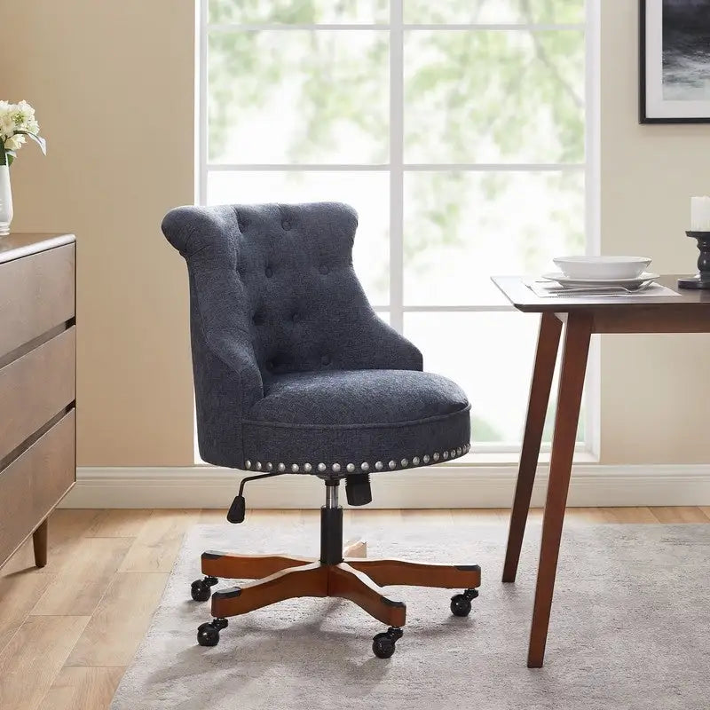 Chaise de bureau pivotante capitonnée Pamela