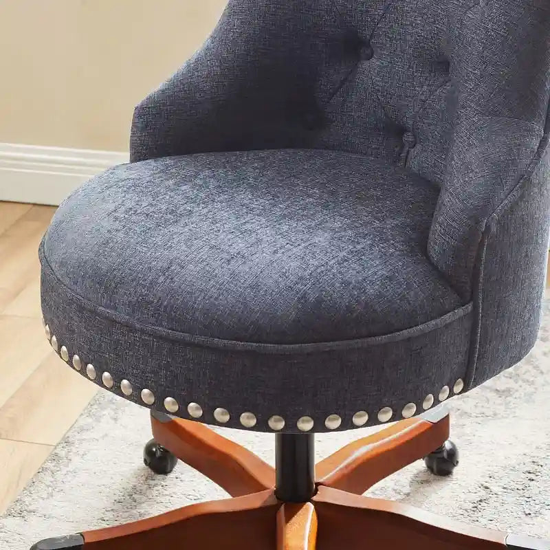 Chaise de bureau pivotante capitonnée Pamela