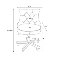 Chaise de bureau pivotante capitonnée Pamela