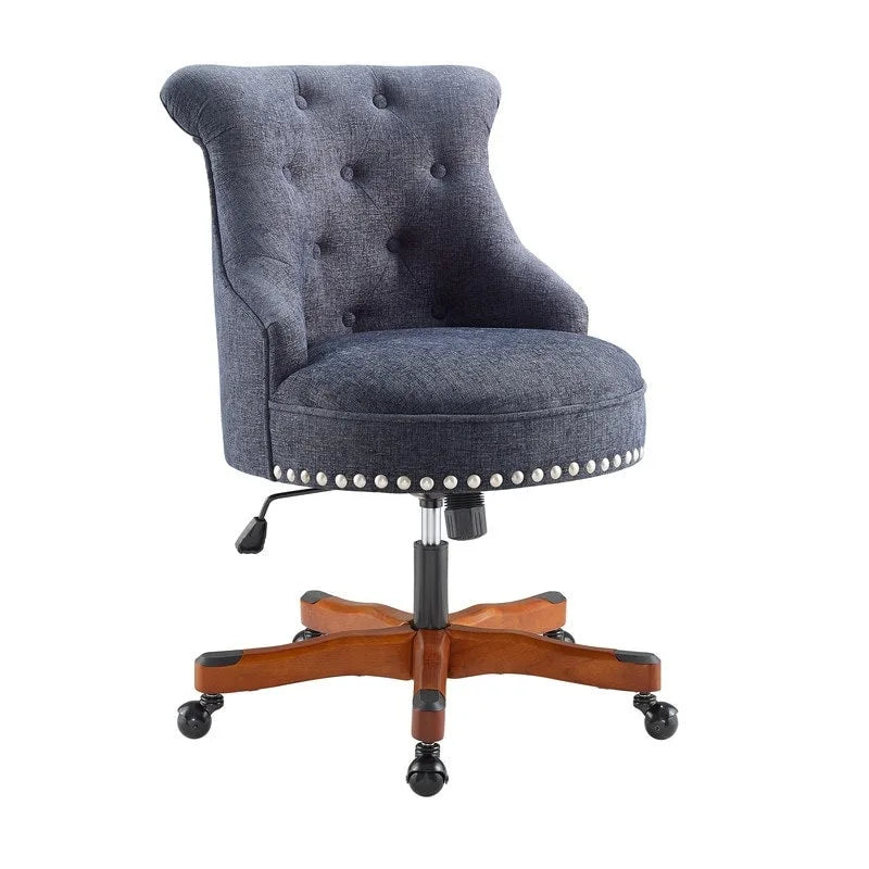 Chaise de bureau pivotante capitonnée Pamela