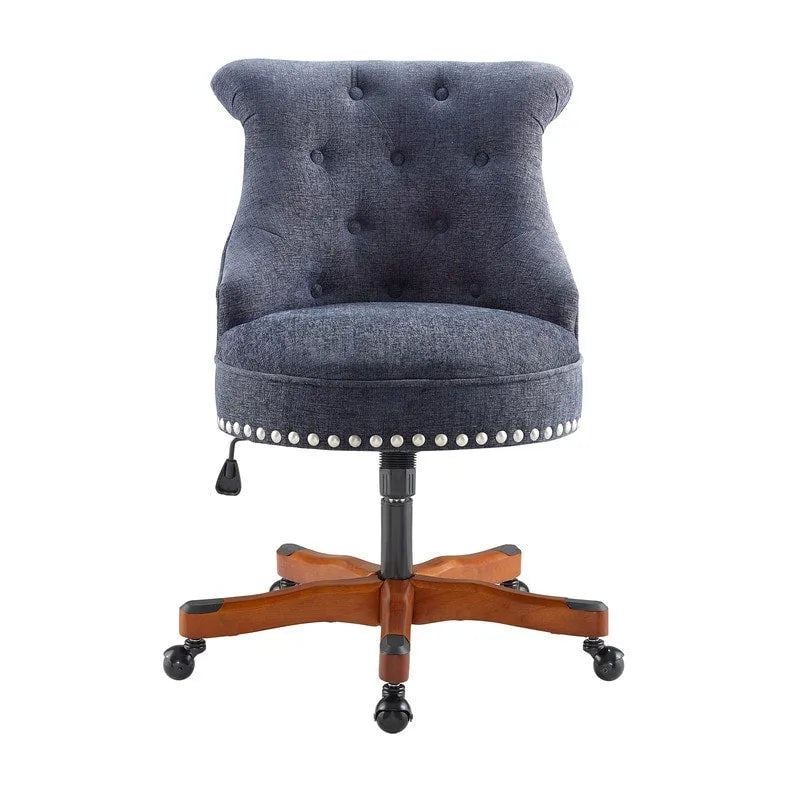 Chaise de bureau pivotante capitonnée Pamela