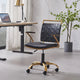 Chaise de bureau LUXMOD en cuir doré à dossier mi-hauteur, chaise pivotante d'ordinateur