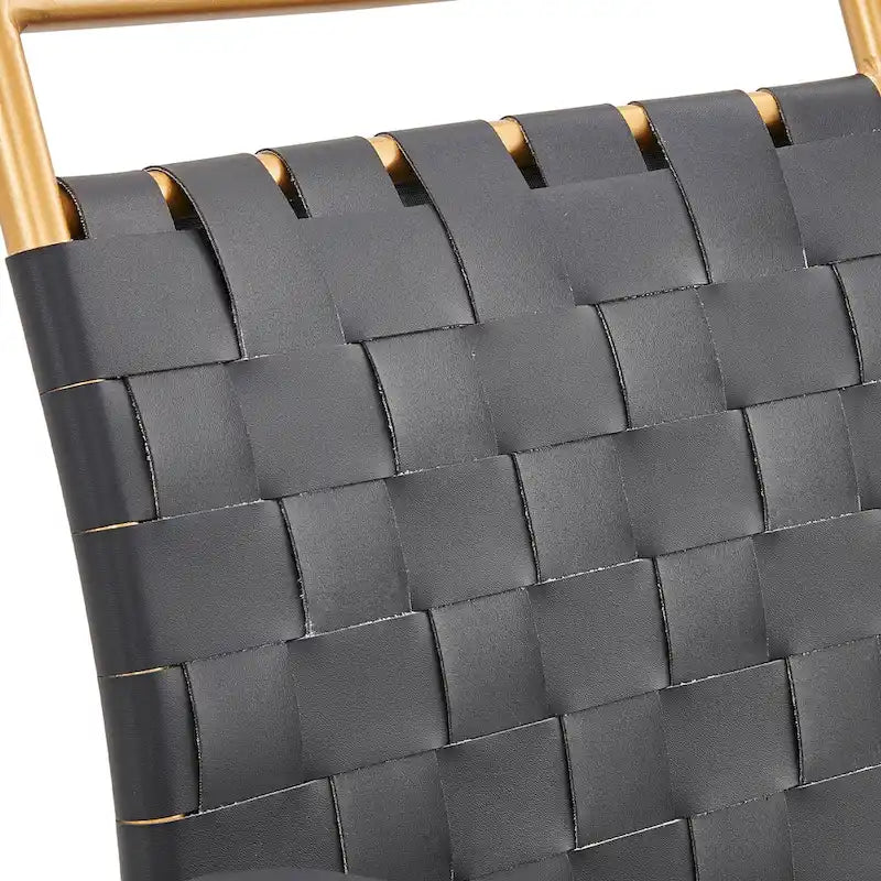 Chaise de bureau LUXMOD en cuir doré à dossier mi-hauteur, chaise pivotante d'ordinateur
