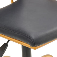 Chaise de bureau LUXMOD en cuir doré à dossier mi-hauteur, chaise pivotante d'ordinateur