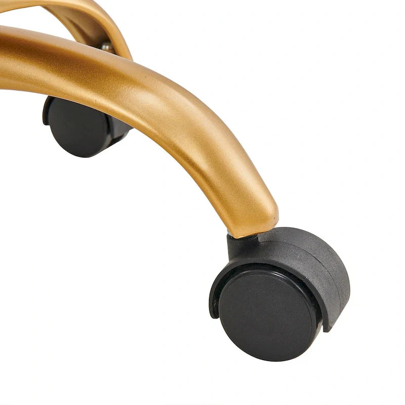 Chaise de bureau LUXMOD en cuir doré à dossier mi-hauteur, chaise pivotante d'ordinateur