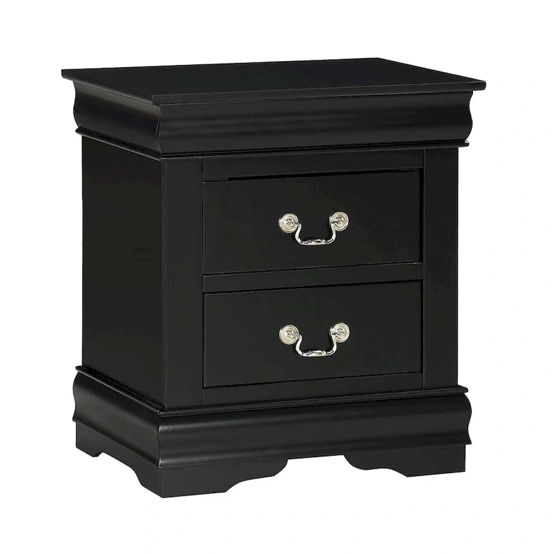 Chambre à coucher Lillie 6 pièces en bois noir avec lit traîneau